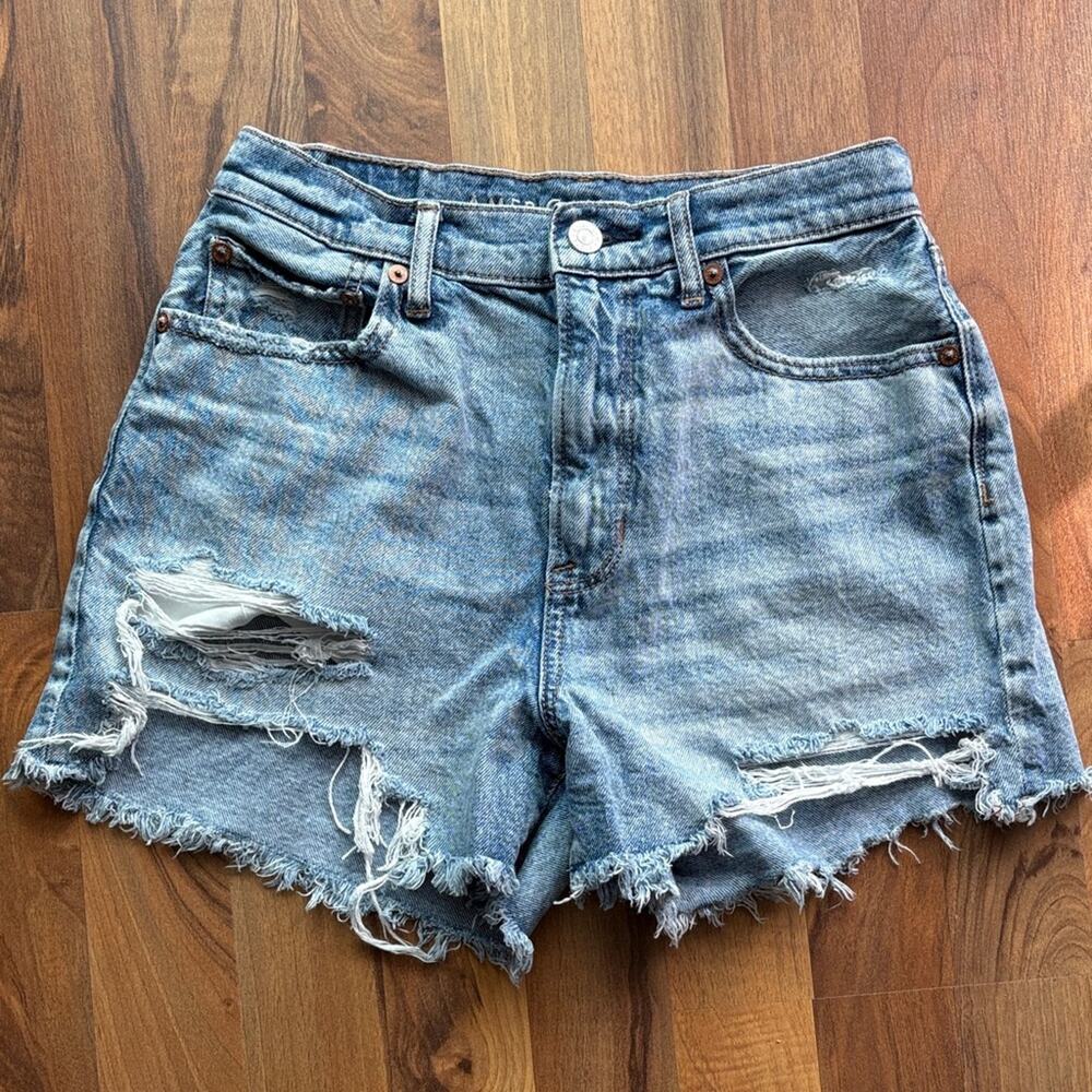 American Eagle Woman’s Size 2 Outfitters Distressed Light Blue Denim Shorts